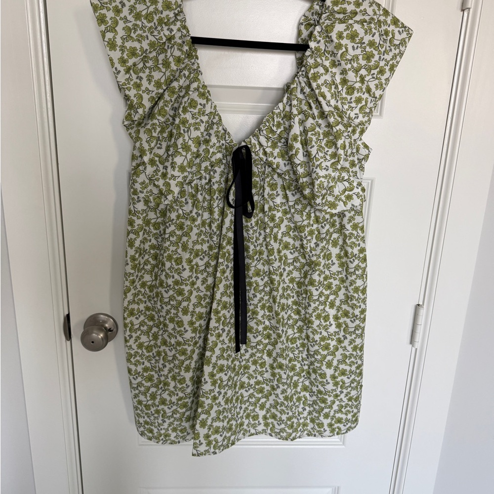 Floral Green Mini Dress